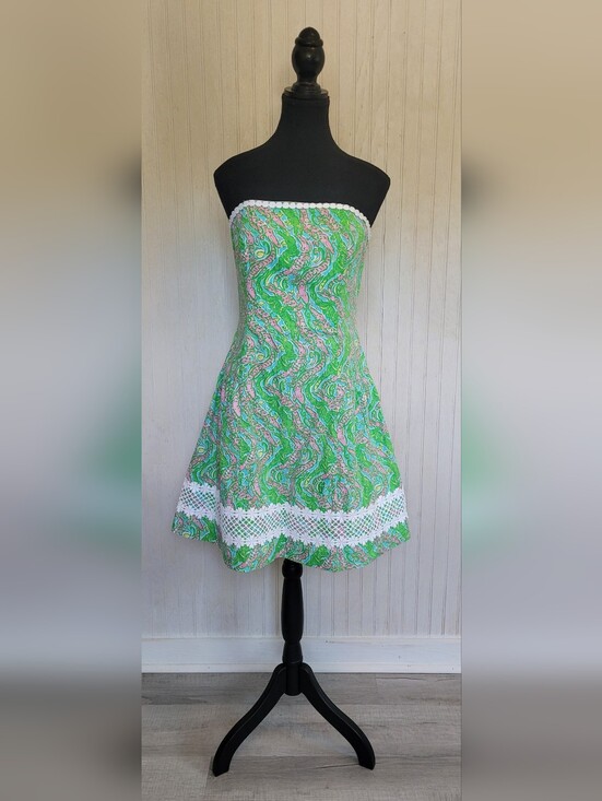 Lilly Pulitzer Dresses & Skirts - Lilly Pulitzer Jordan Strapless Chomp Chomp Dress Size 6